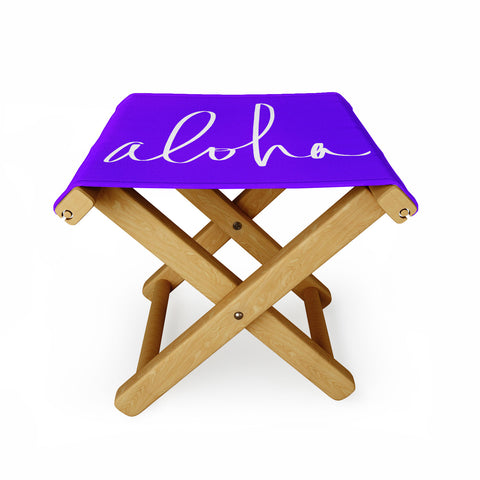 Leah Flores Aloha Purple Folding Stool