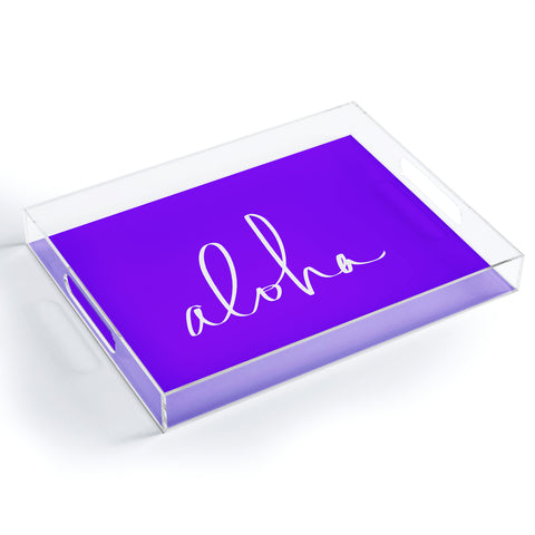 Leah Flores Aloha Purple Acrylic Tray