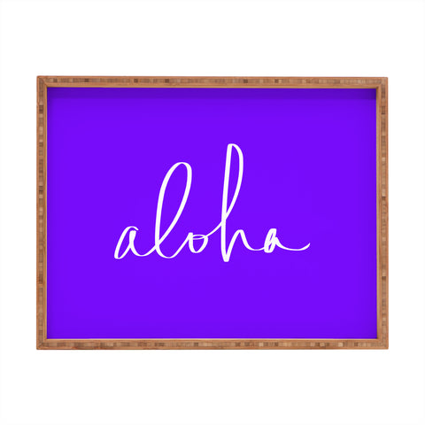 Leah Flores Aloha Purple Rectangular Tray