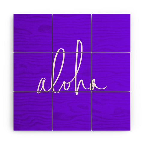 Leah Flores Aloha Purple Wood Wall Mural