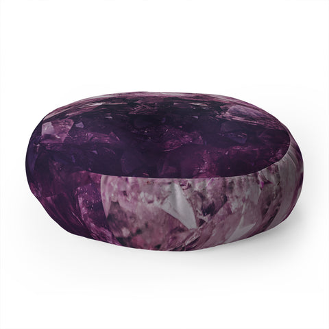 Leah Flores Amethyst Gemstone Floor Pillow Round