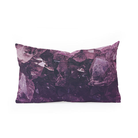 Leah Flores Amethyst Gemstone Oblong Throw Pillow