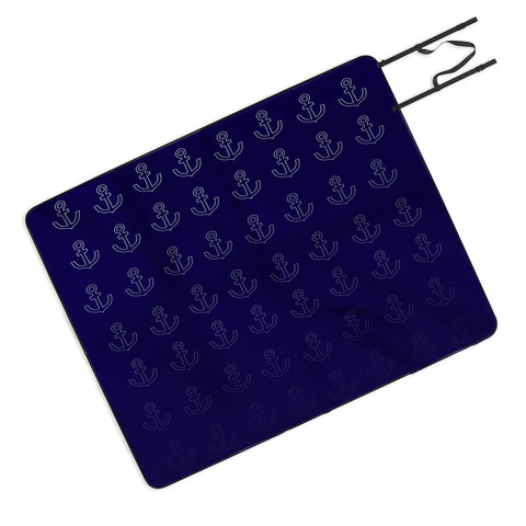 Leah Flores Anchor Pattern Picnic Blanket