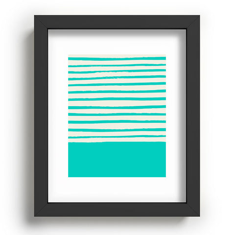 Leah Flores Aqua x Stripes Recessed Framing Rectangle