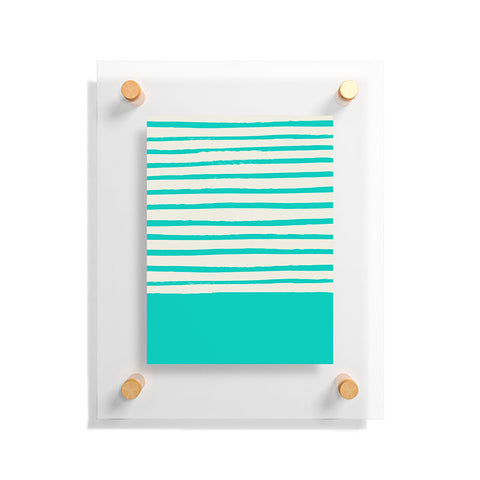Leah Flores Aqua x Stripes Floating Acrylic Print