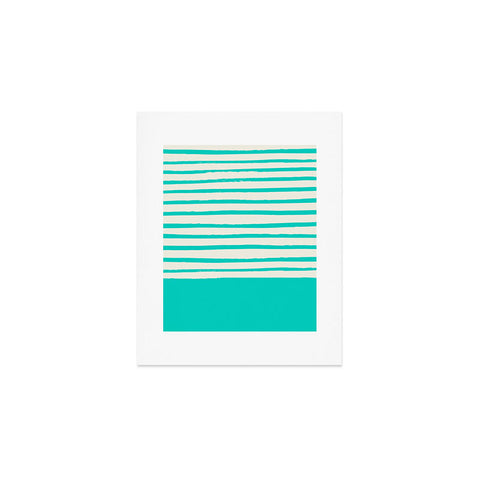 Leah Flores Aqua x Stripes Art Print