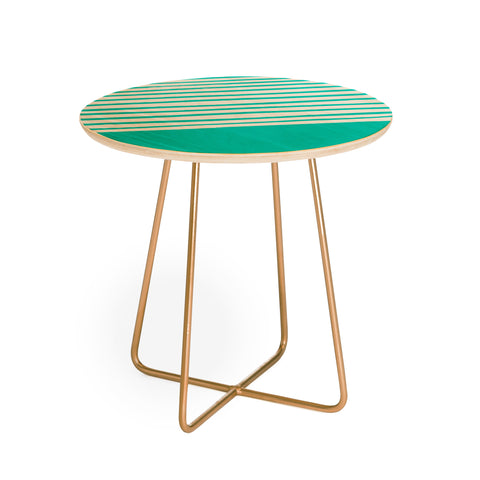 Leah Flores Aqua x Stripes Round Side Table