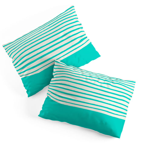 Leah Flores Aqua x Stripes Pillow Shams