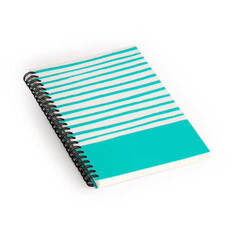 Leah Flores Aqua x Stripes Spiral Notebook