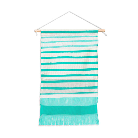 Leah Flores Aqua x Stripes Wall Hanging Portrait