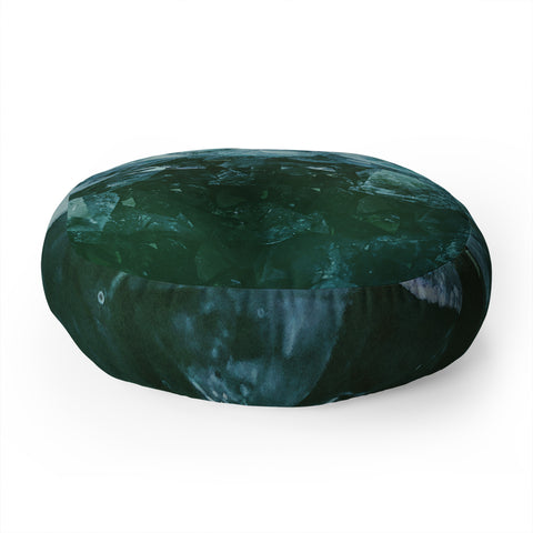 Leah Flores Aquamarine Gemstone Floor Pillow Round