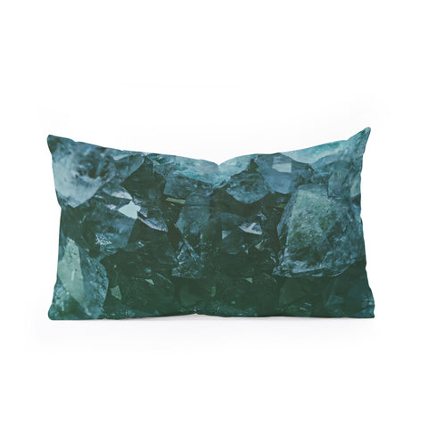 Leah Flores Aquamarine Gemstone Oblong Throw Pillow