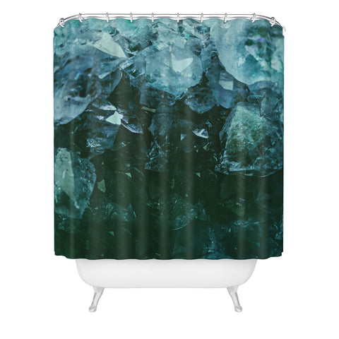 Leah Flores Aquamarine Gemstone Shower Curtain