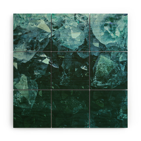 Leah Flores Aquamarine Gemstone Wood Wall Mural