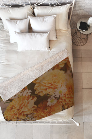Leah Flores Autumn Floral Fleece Throw Blanket
