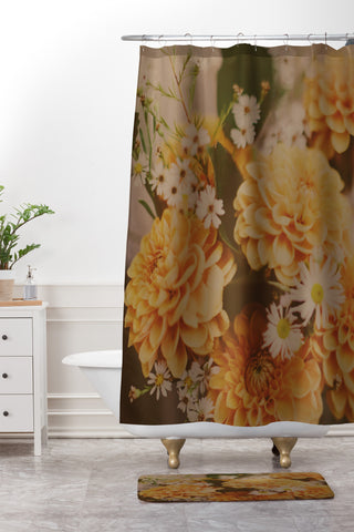 Leah Flores Autumn Floral Shower Curtain And Mat