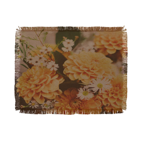 Leah Flores Autumn Floral Throw Blanket