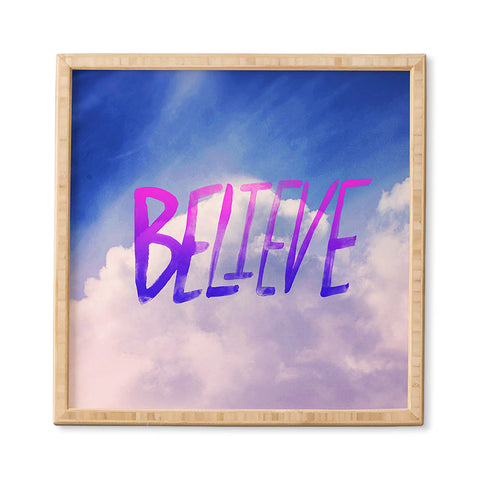 Leah Flores Believe X Clouds Framed Wall Art