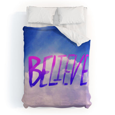 Leah Flores Believe X Clouds Duvet Cover