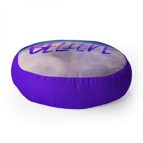 Leah Flores Believe X Clouds Floor Pillow Round