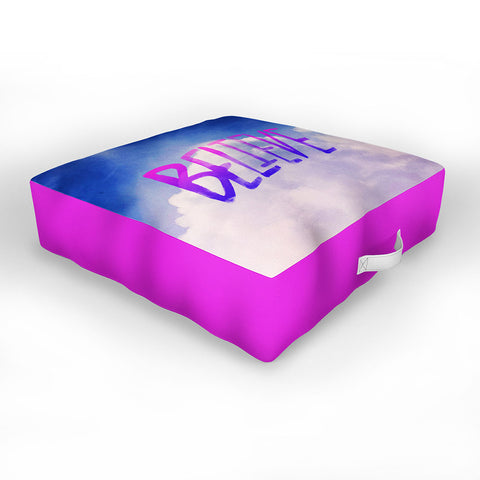 Leah Flores Believe X Clouds Outdoor Floor Cushion