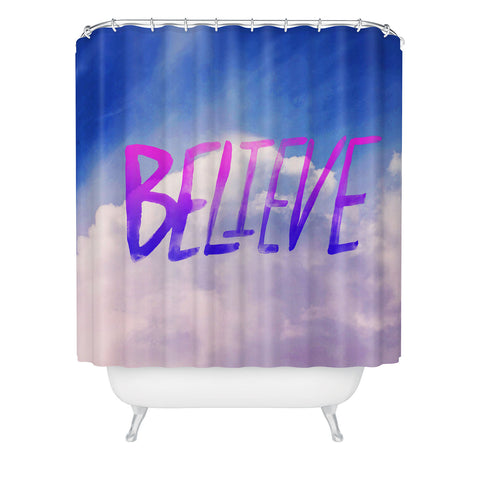 Leah Flores Believe X Clouds Shower Curtain
