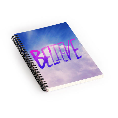 Leah Flores Believe X Clouds Spiral Notebook
