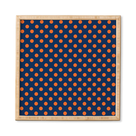 Leah Flores Blue and Orange Polka Dots Framed Wall Art