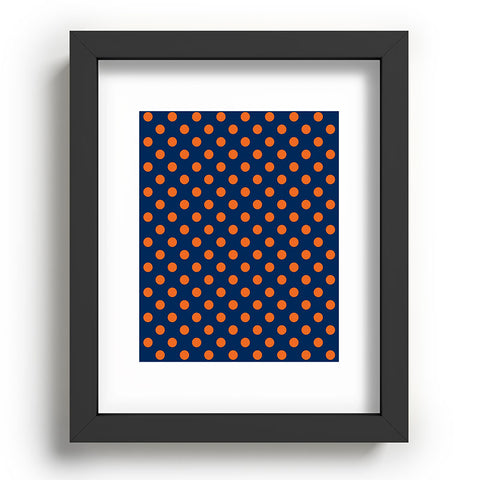 Leah Flores Blue and Orange Polka Dots Recessed Framing Rectangle