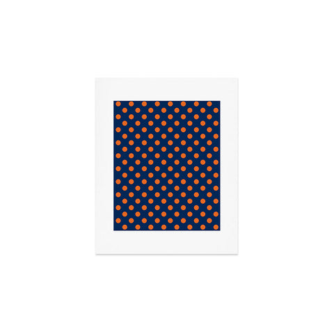 Leah Flores Blue and Orange Polka Dots Art Print