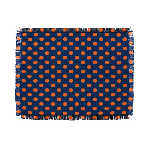 Leah Flores Blue and Orange Polka Dots Throw Blanket