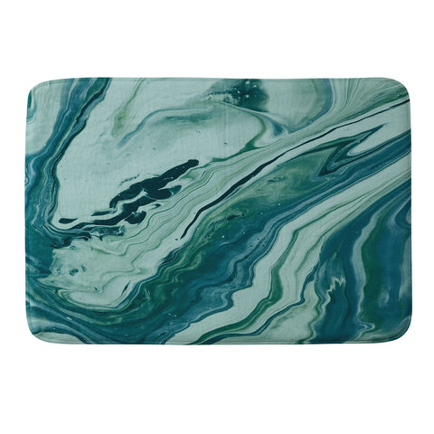 Leah Flores Blue Marble Galaxy Memory Foam Bath Mat