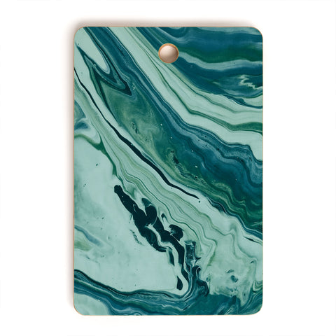 Leah Flores Blue Marble Galaxy Cutting Board Rectangle