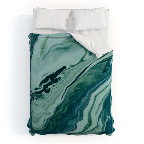 Leah Flores Blue Marble Galaxy Duvet Cover