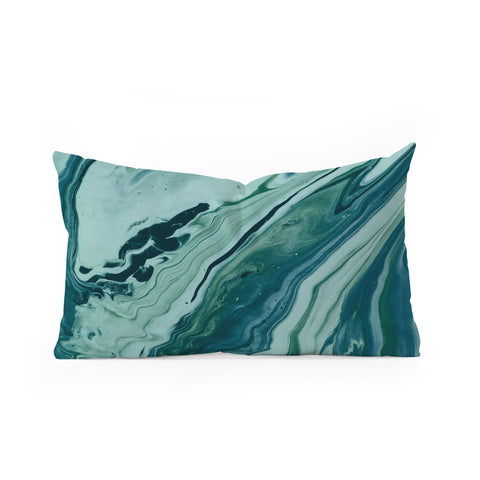 Leah Flores Blue Marble Galaxy Oblong Throw Pillow