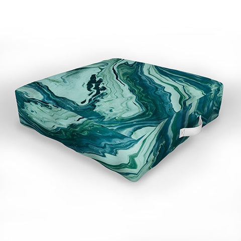 Leah Flores Blue Marble Galaxy Outdoor Floor Cushion