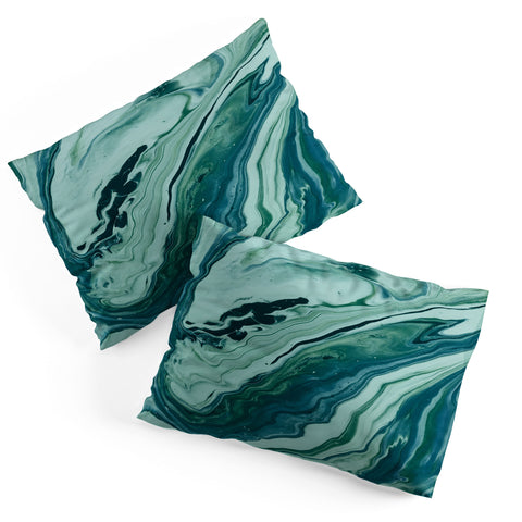 Leah Flores Blue Marble Galaxy Pillow Shams