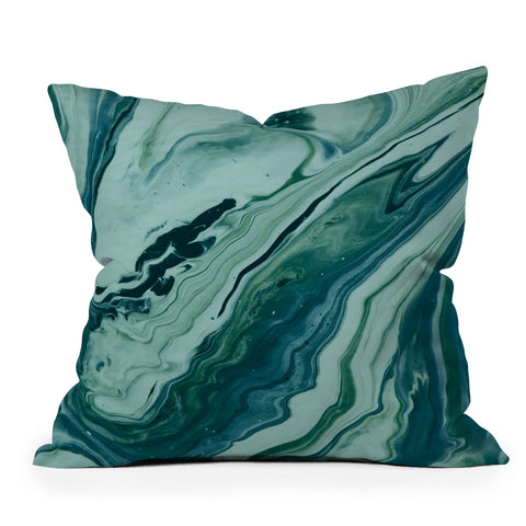 Leah Flores Blue Marble Galaxy Throw Pillow