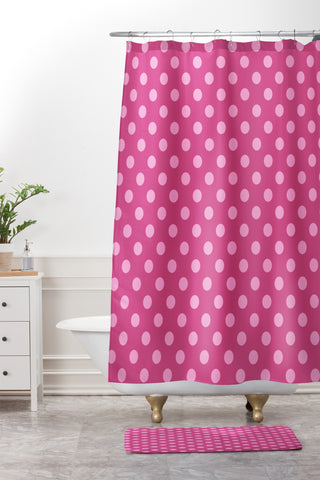 Leah Flores Bubblegum Shower Curtain And Mat