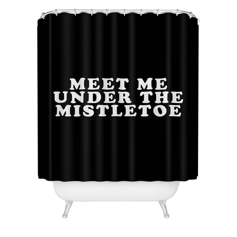 Leah Flores Christmas Mistletoe Kiss Shower Curtain