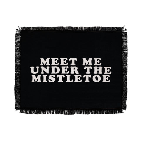 Leah Flores Christmas Mistletoe Kiss Throw Blanket