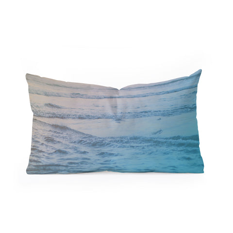 Leah Flores Cotton Candy Waves Oblong Throw Pillow