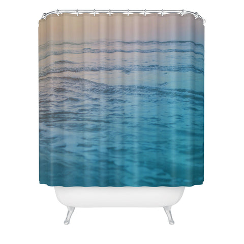 Leah Flores Cotton Candy Waves Shower Curtain