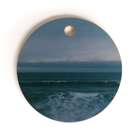 Leah Flores Dark Blue Ocean Cutting Board Round