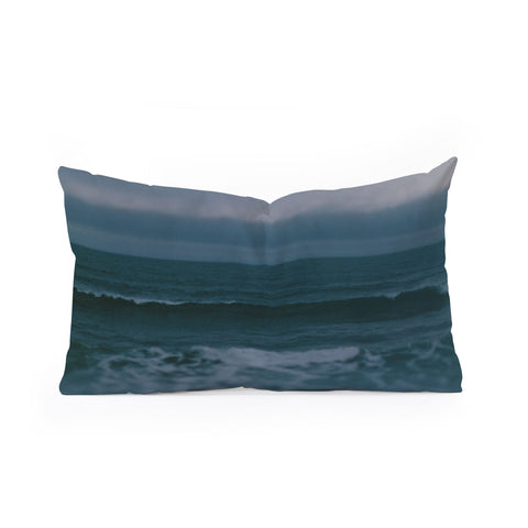 Leah Flores Dark Blue Ocean Oblong Throw Pillow
