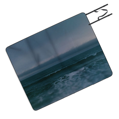 Leah Flores Dark Blue Ocean Picnic Blanket
