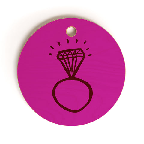 Leah Flores Diamond Bling Cutting Board Round