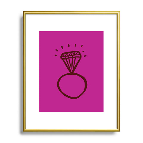 Leah Flores Diamond Bling Metal Framed Art Print