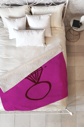 Leah Flores Diamond Bling Fleece Throw Blanket