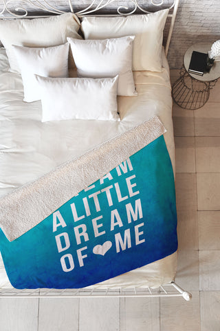 Leah Flores Dream Blue Fleece Throw Blanket